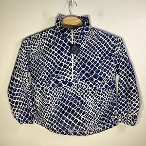 The Bubble‎ Womens Poncho Lefty 1/2 Zip Pullover Jacket Blue Size Medium NWT
